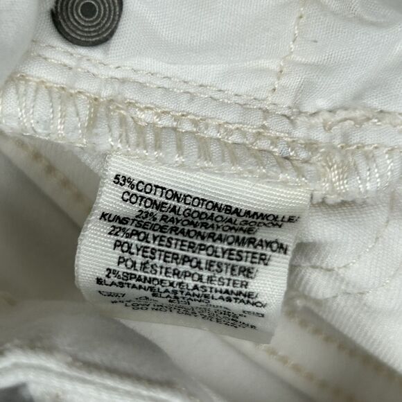 Free People Womens 26 White Mid Rise Ankle Skinny Stretch Distressed Denim Jeans - Picture 6 of 10